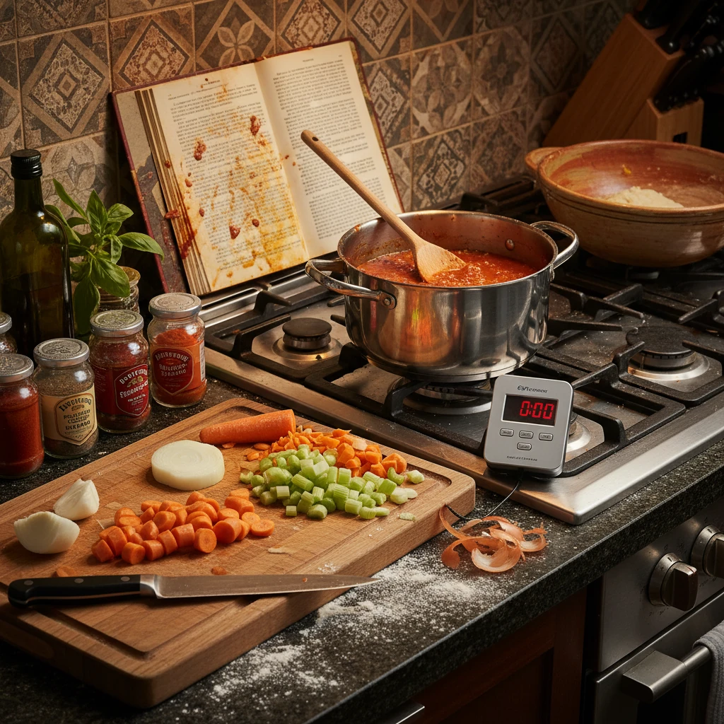 Cooking vegetables in a pan