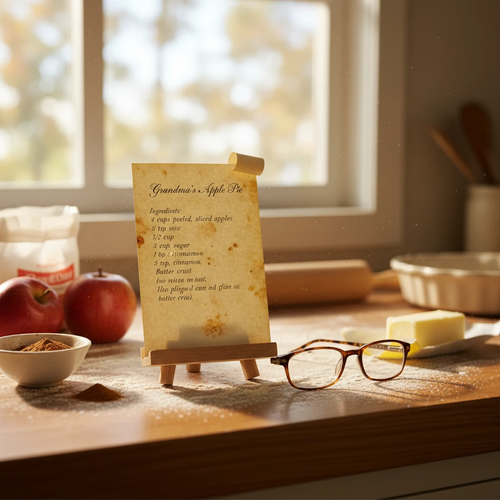 Recipe collection with fresh ingredients