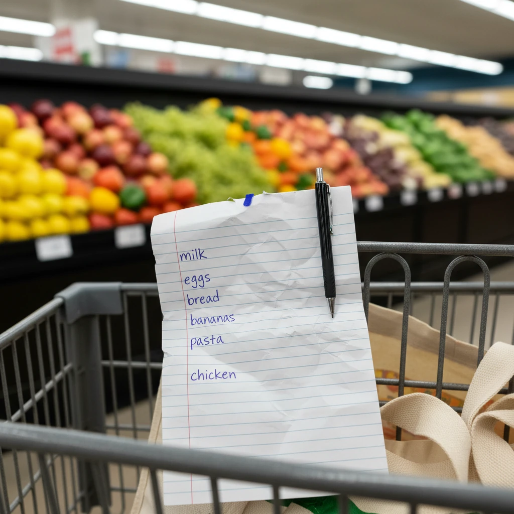 Fresh groceries in canvas tote bag